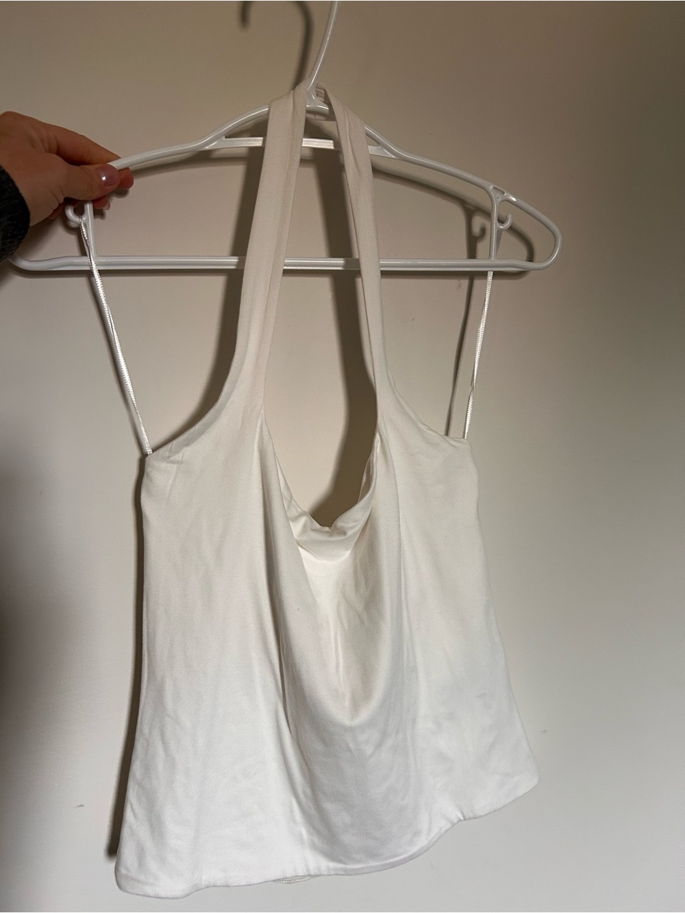 Eclipse White Draped Halter Camisole